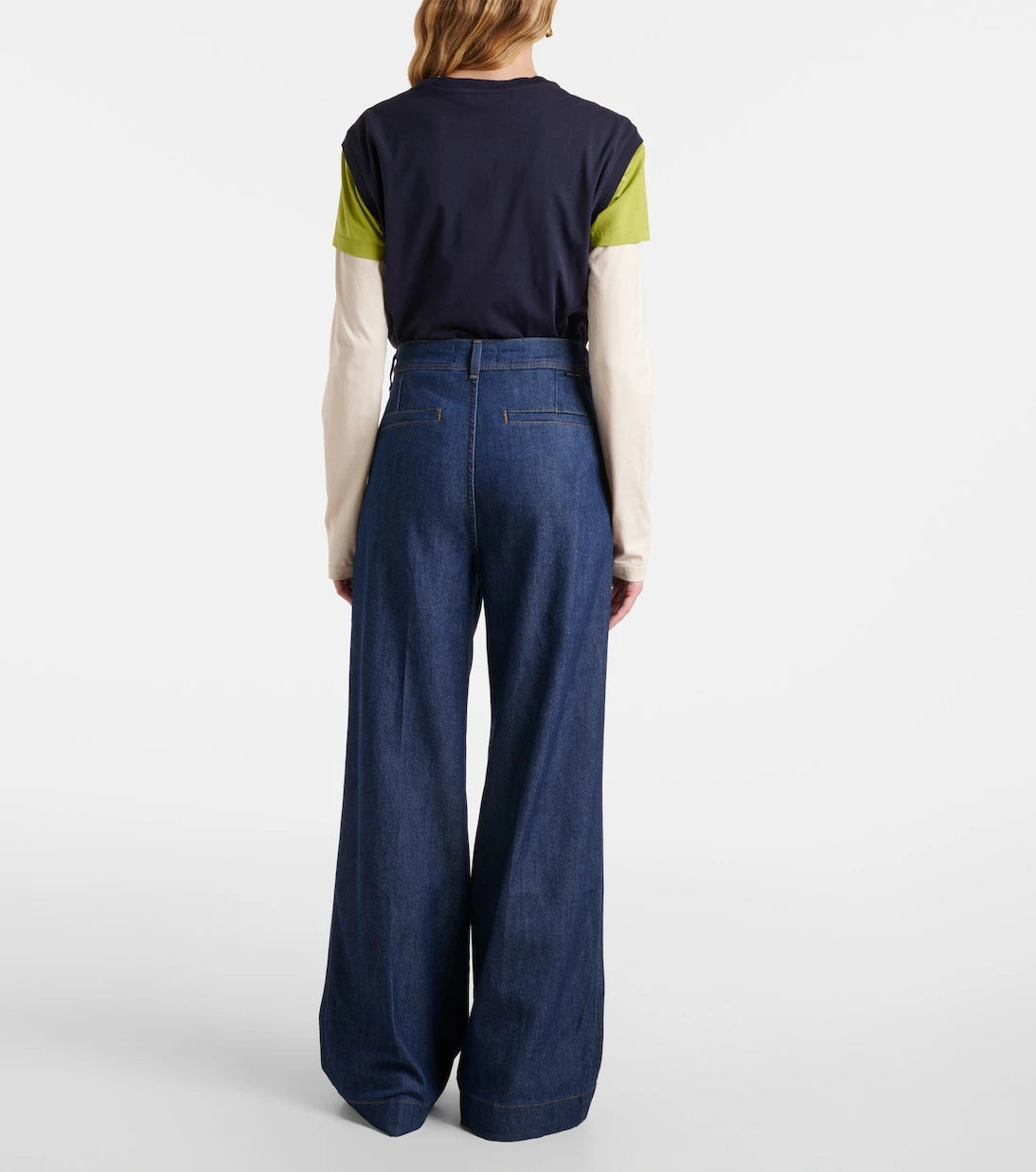 7 For All Mankind - Pleated high-rise wide-leg jeans