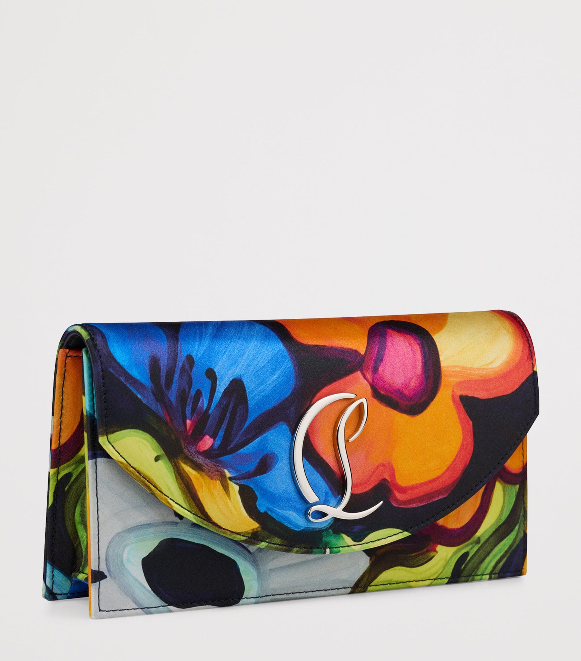 Christian Louboutin Multi Loubi54 Satin Printed Clutch Bag