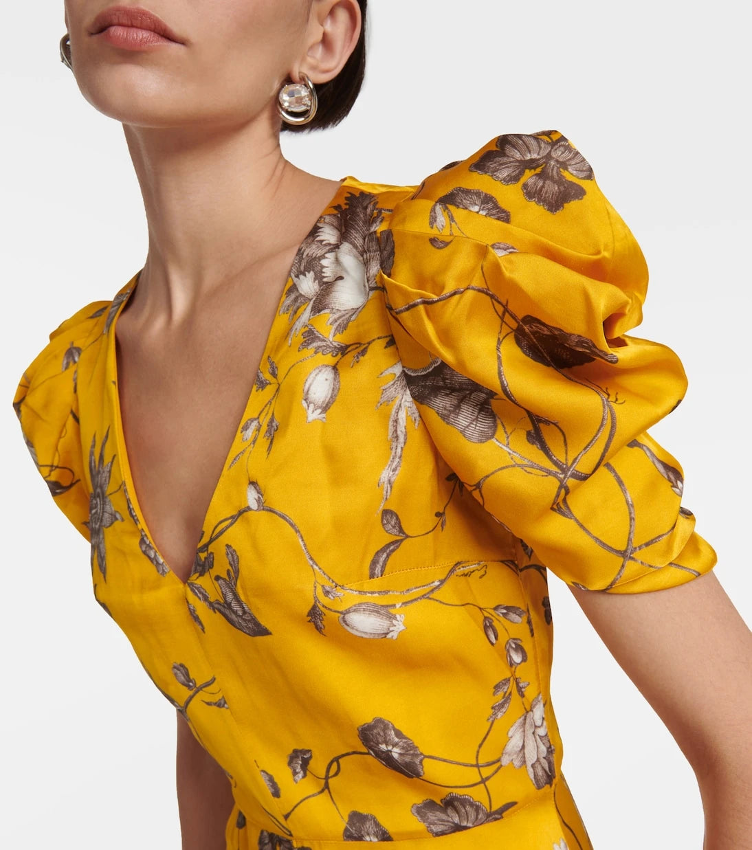 Erdem - Floral satin midi dress