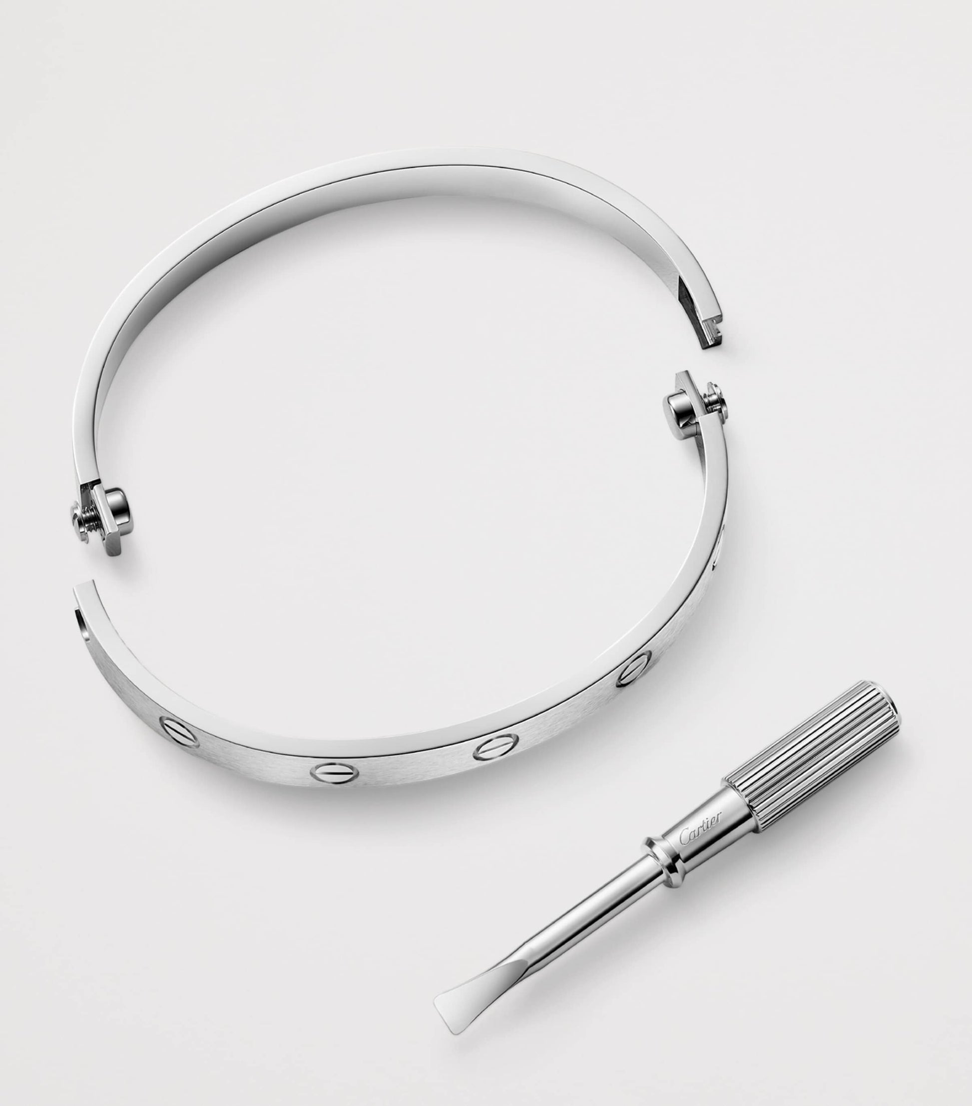 Medium White Gold and Diamond LOVE Bracelet