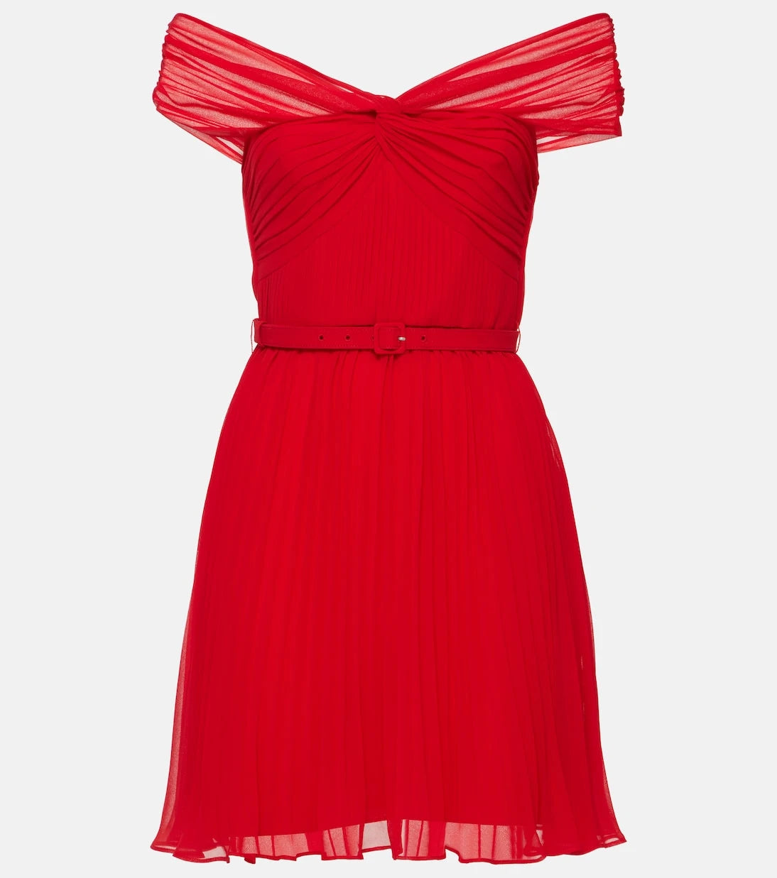 Self-Portrait - Off-shoulder chiffon minidress