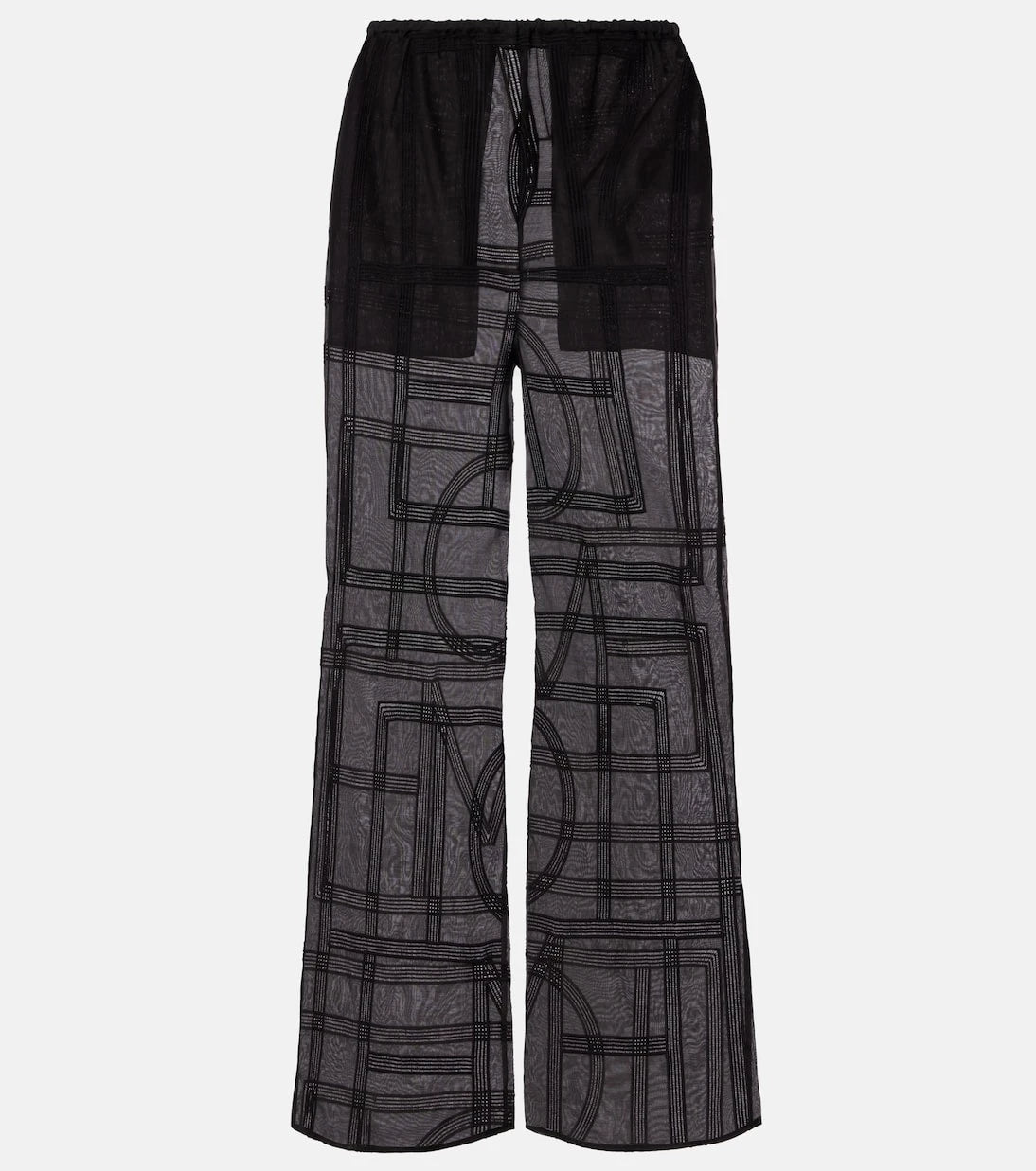 Toteme - Cotton and silk voile wide-leg pants