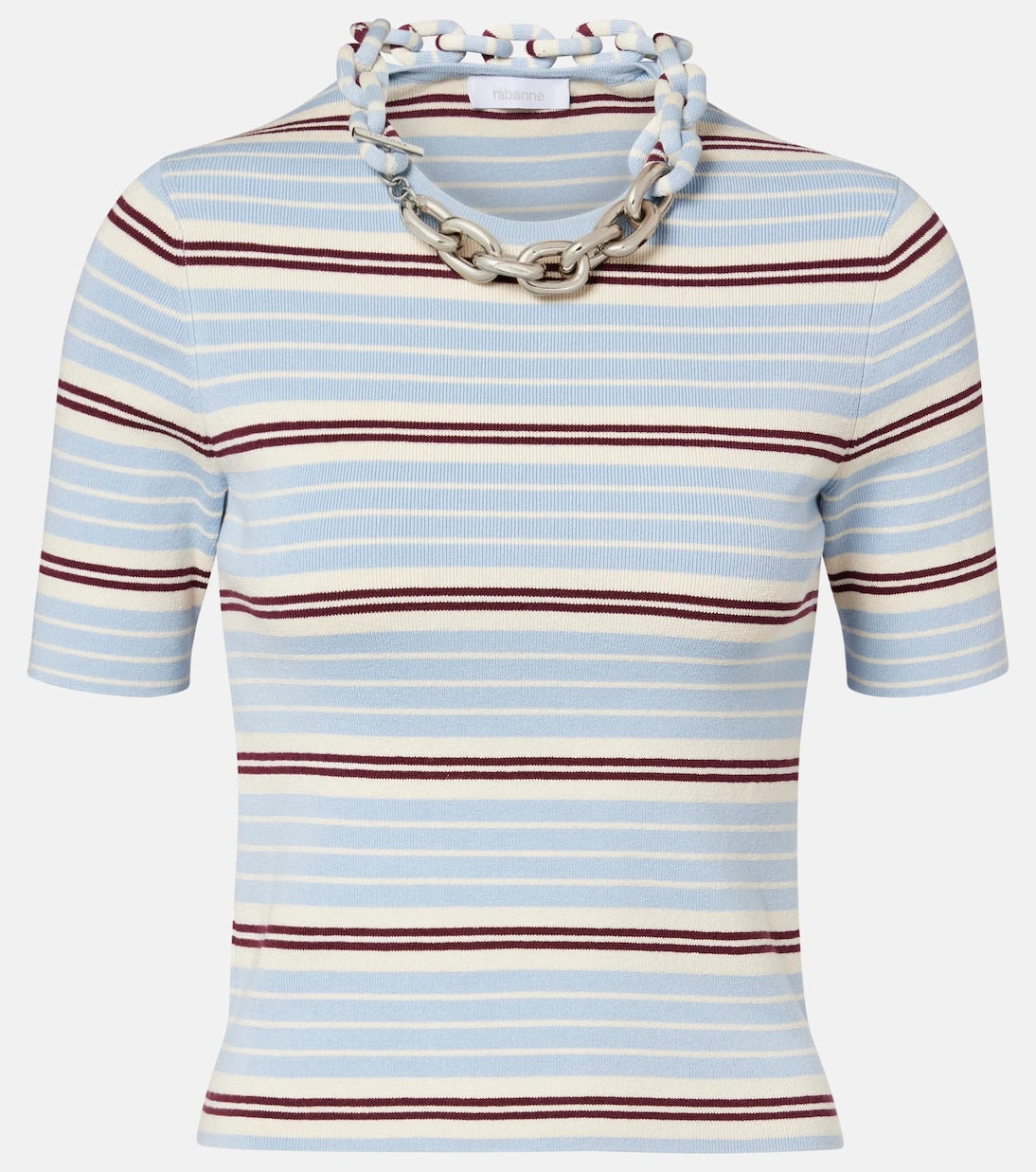 Rabanne - Chain-detail silk and cotton-blend top