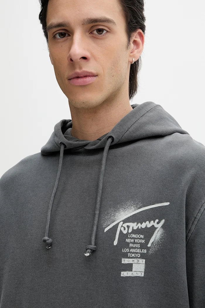 Tommy Jeans суичър с качулка мъжки от памук