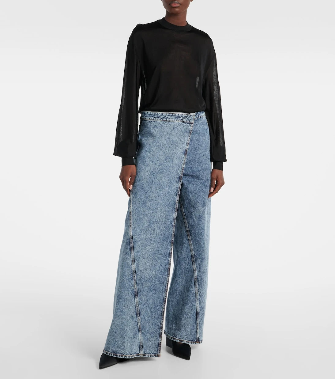 Alaïa - Wide-leg wrap jeans