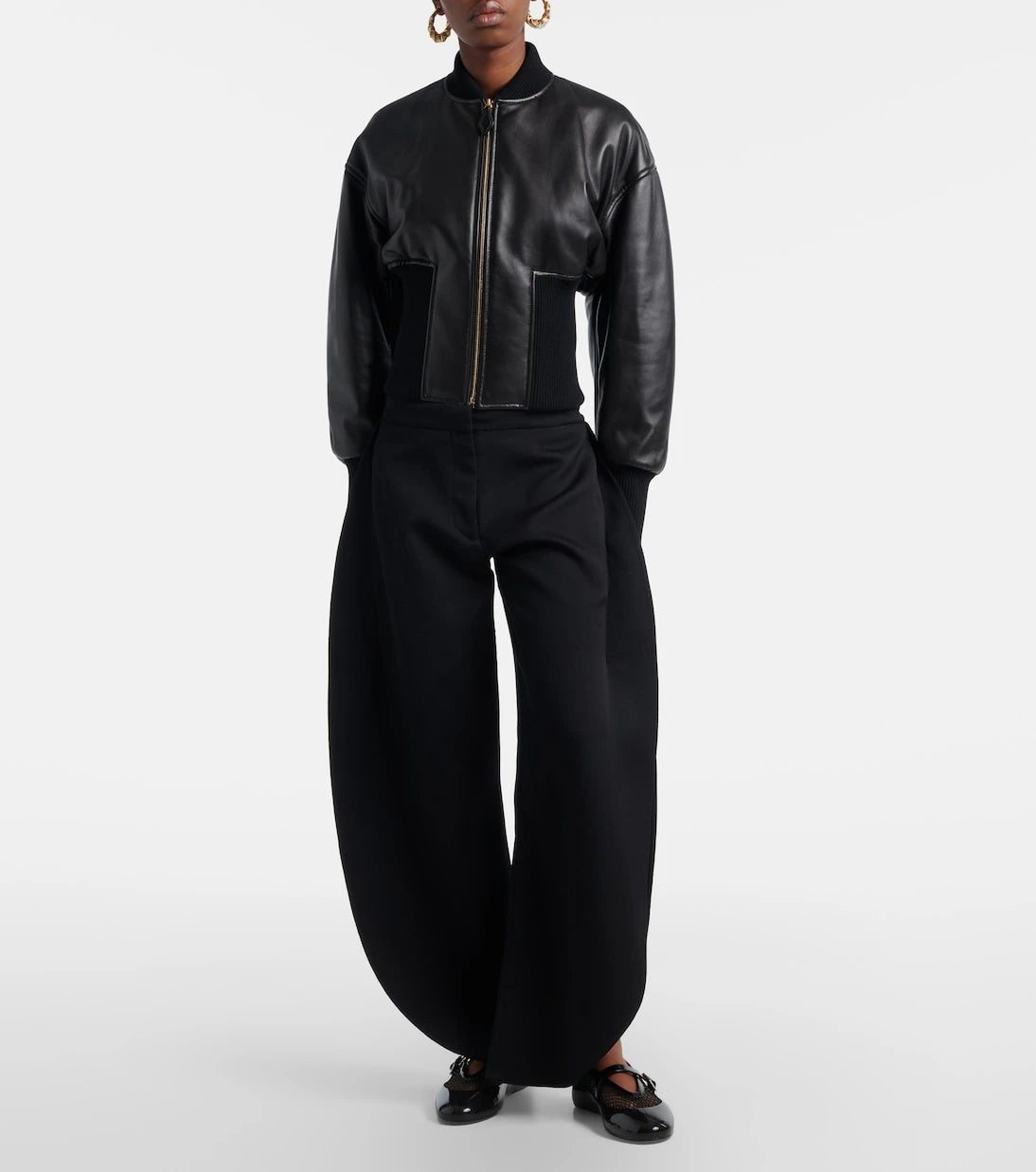 Alaïa - Leather bomber jacket