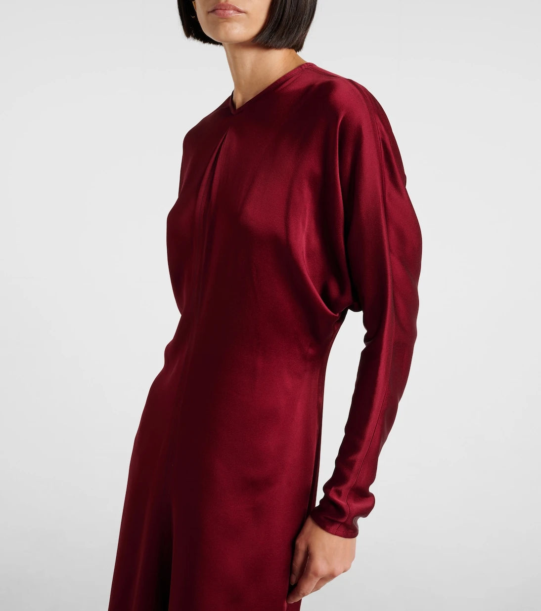 Victoria Beckham - Draped crêpe satin midi dress