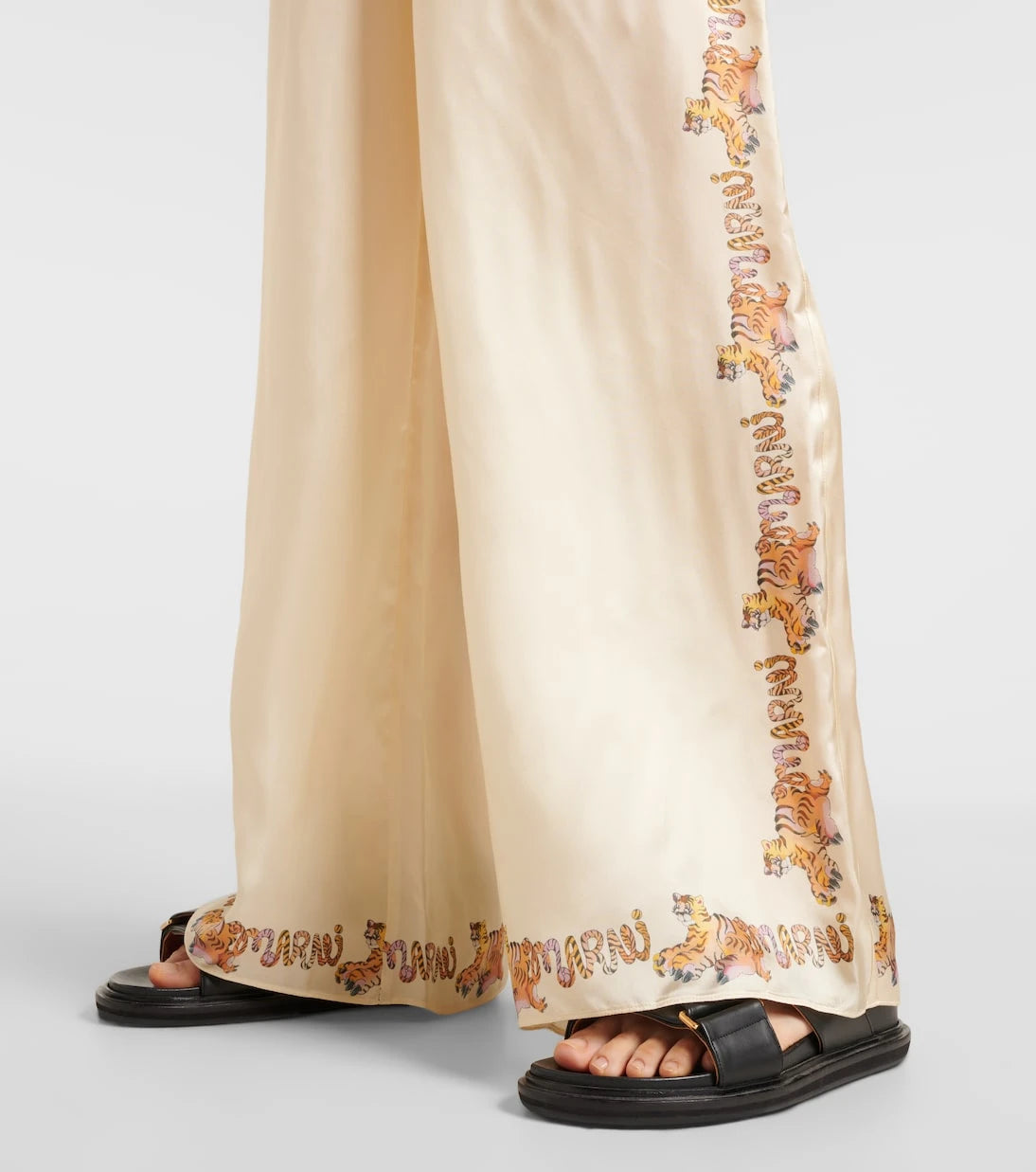 Marni - Printed satin straight pants