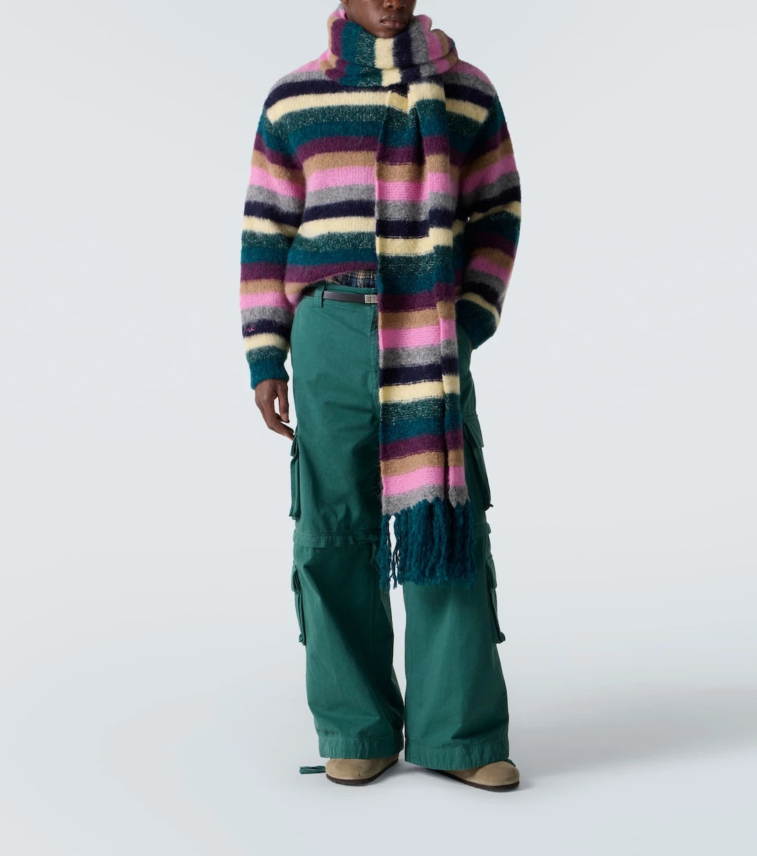 ERL - Striped alpaca-blend sweater