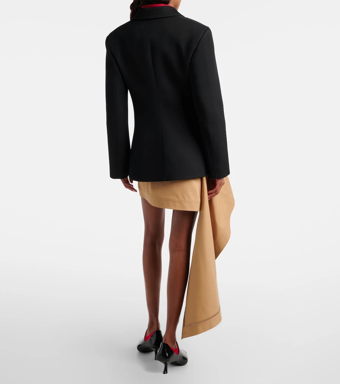 Loewe - Asymmetric silk-trimmed cotton miniskirt