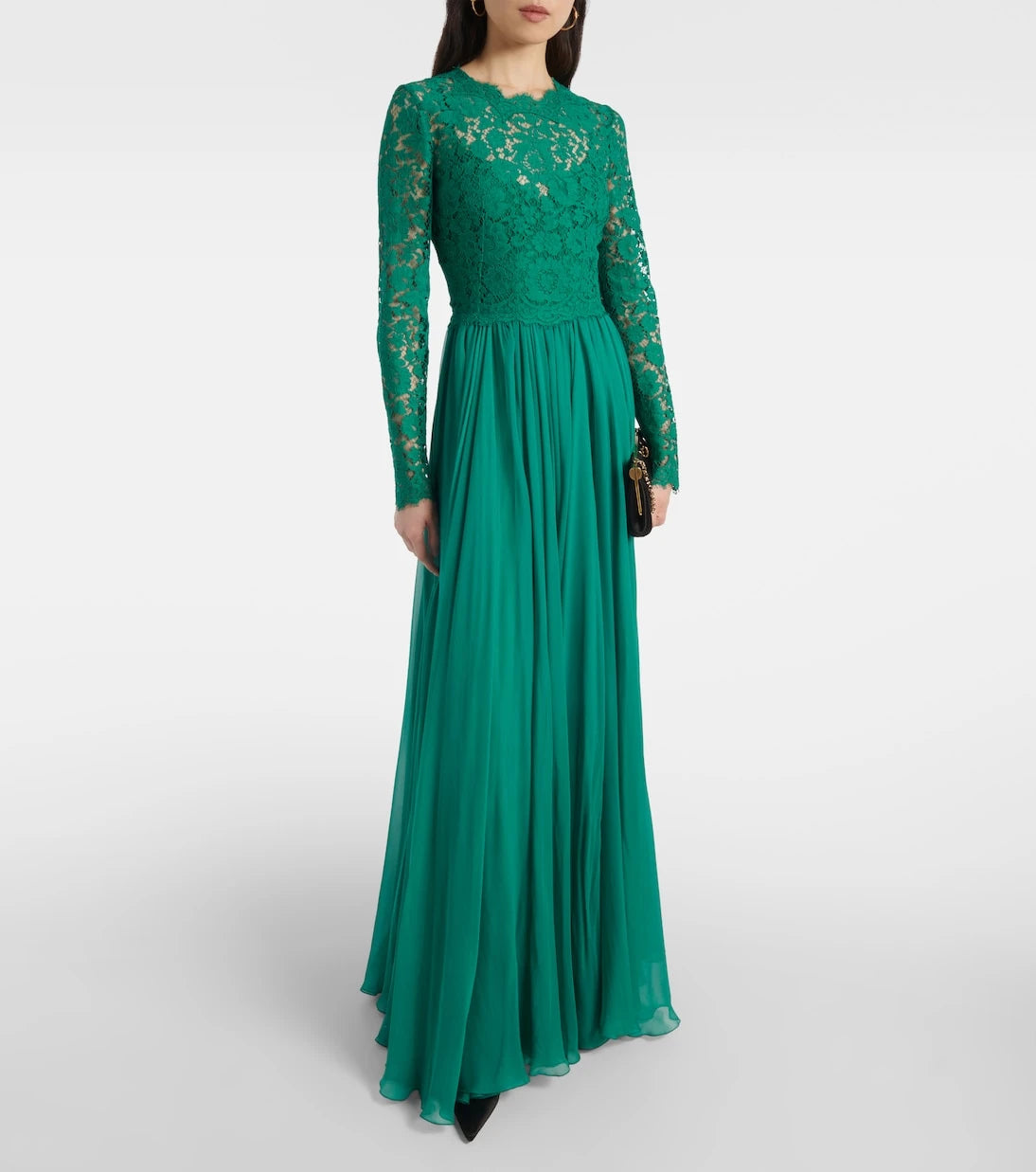 Dolce&Gabbana - Lace and silk-blend gown