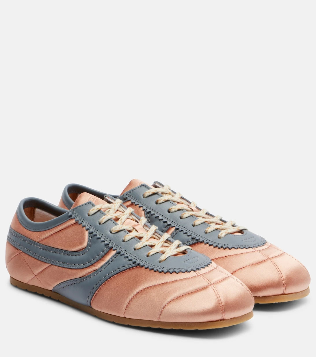 Dries Van Noten - Leather-trimmed satin sneakers
