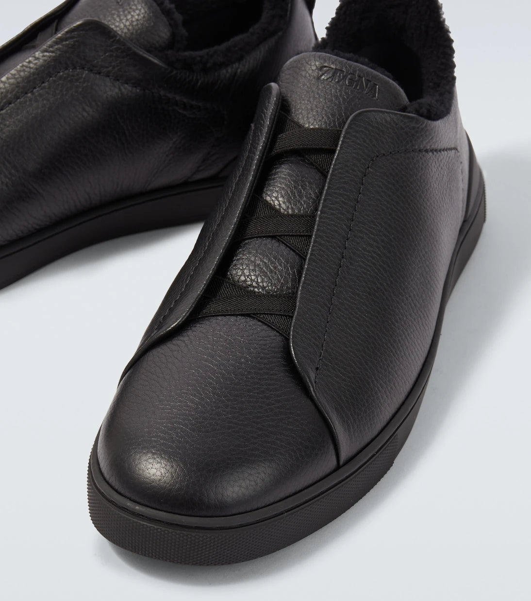 Zegna - أحذية سنيكرز تريبل ستيتش الجلدية