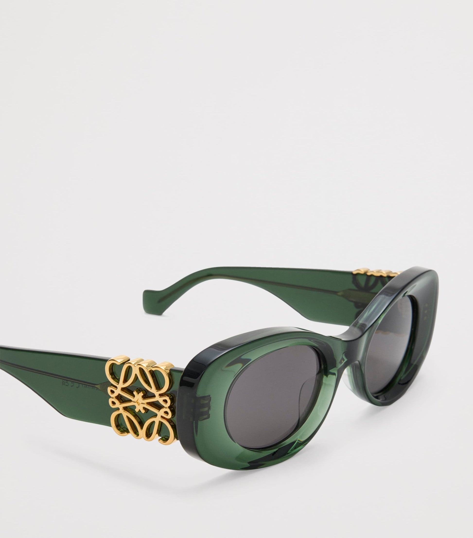 Green Bevelled Oval Sunglasses