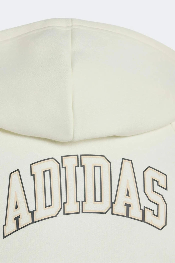 adidas суичър с цип и качулка за деца с памук
