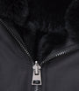 Yves Salomon Black Fox-Rabbit Fur-Trim Parka