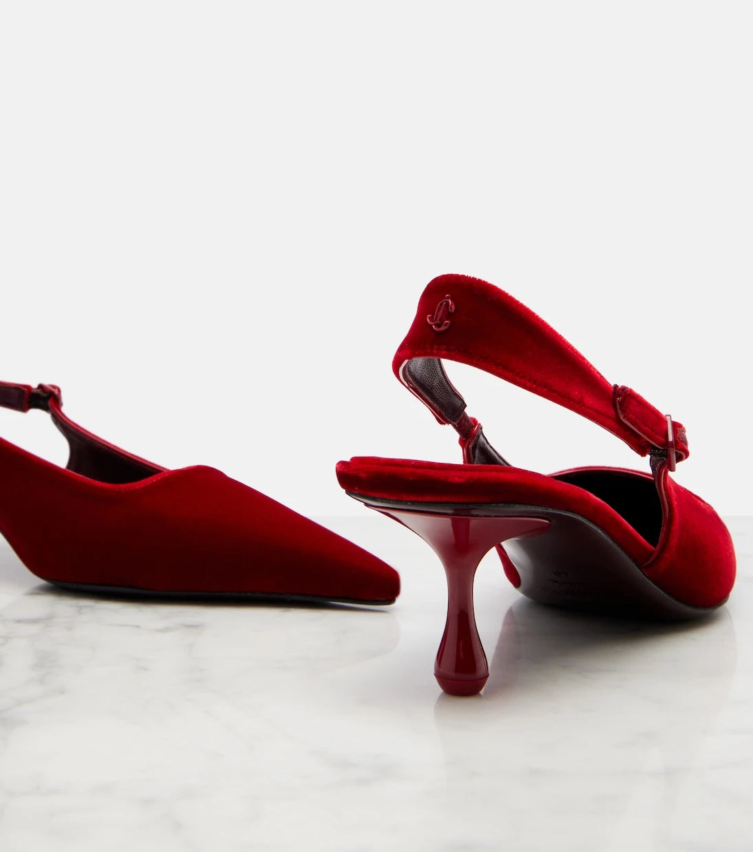 Jimmy Choo - Amel velvet slingback pumps
