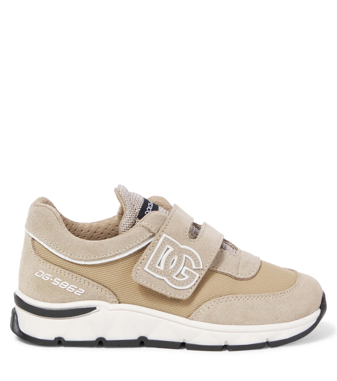 Dolce&Gabbana Kids - DG suede-trimmed mesh sneakers