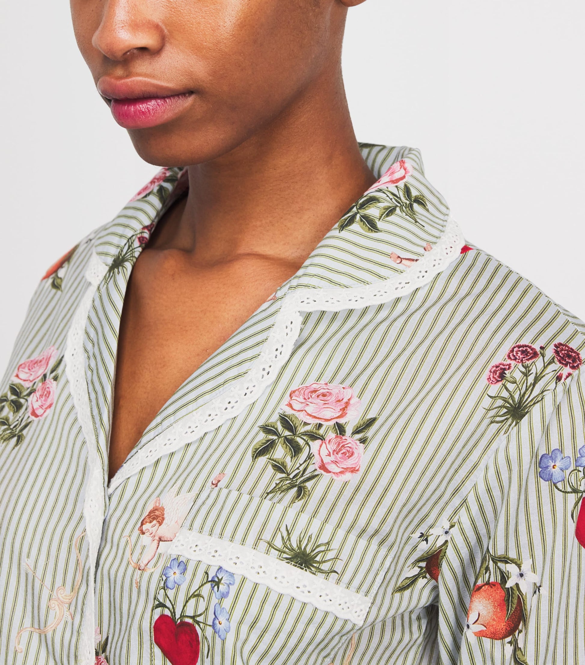 Desmond & Dempsey Multi Cotton Primavera Pyjama Set