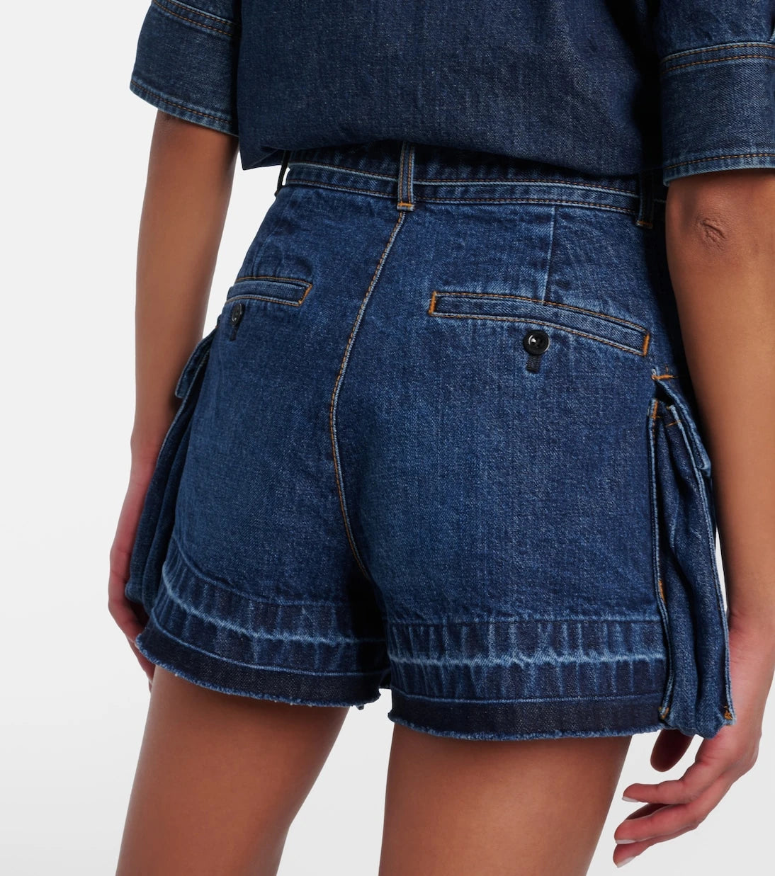 Sacai - Belted denim shorts