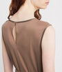 Weekend Max Mara Brown Jersey Pleated Midi Dress