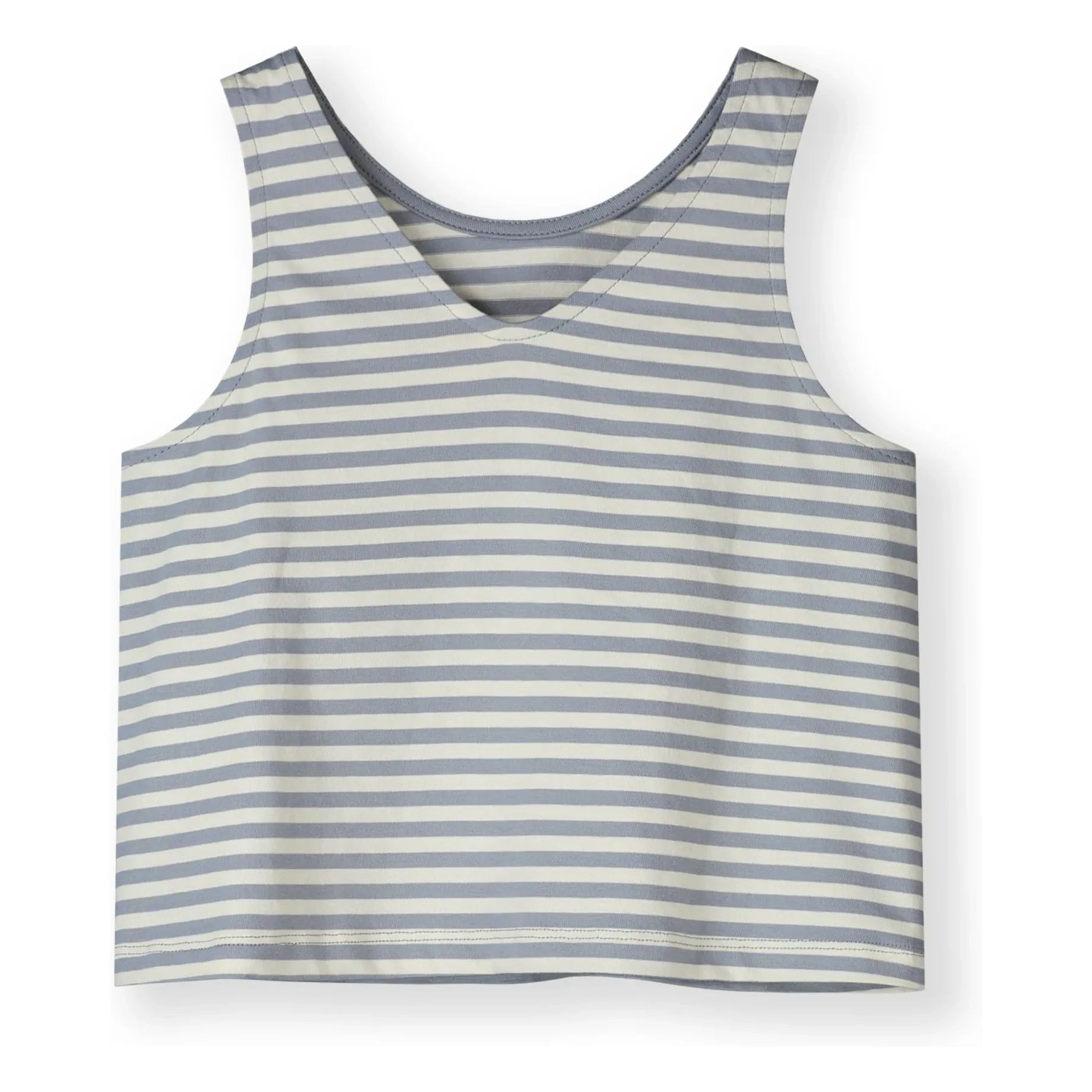 Gray Label - Striped Organic Cotton Boxy Top | Ice Blue