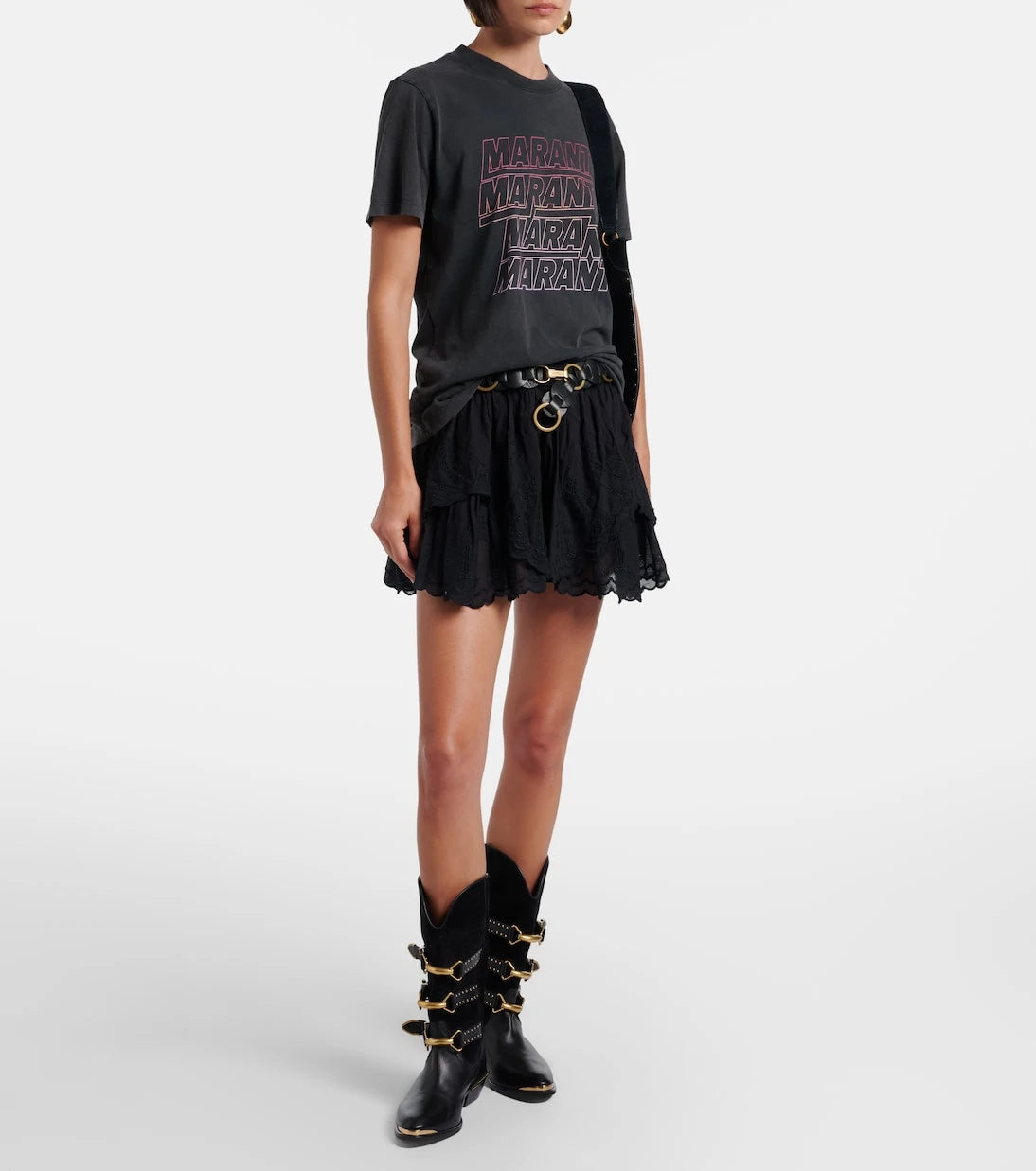 Marant Etoile - Layale embroidered cotton shorts