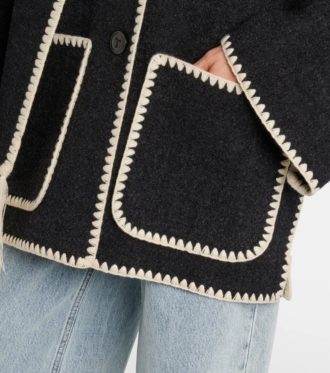 Toteme - Embroidered wool-blend scarf jacket