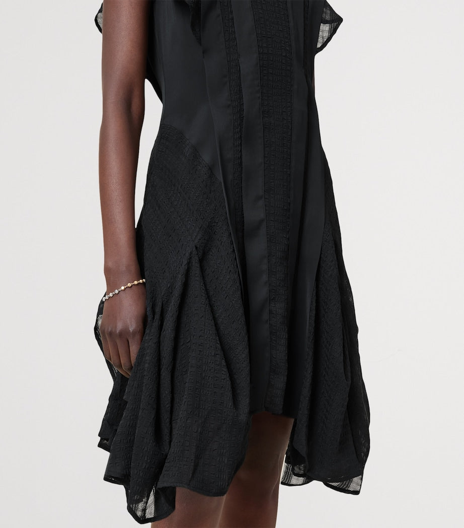 AllSaints Black Asymmetric Fleur Dress