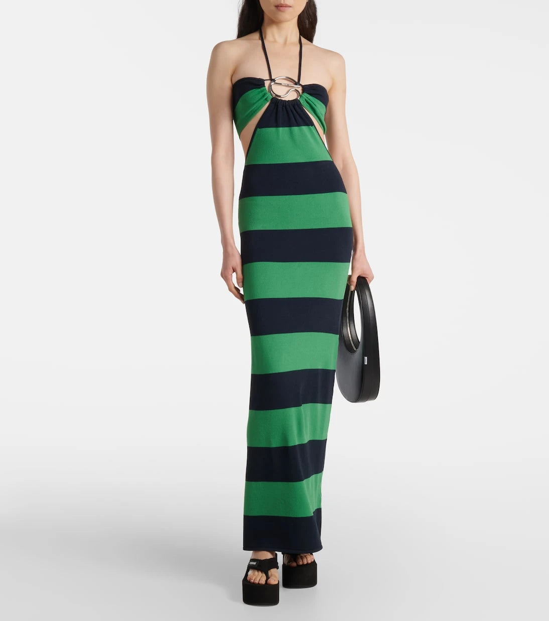 Coperni - Cutout striped maxi dress