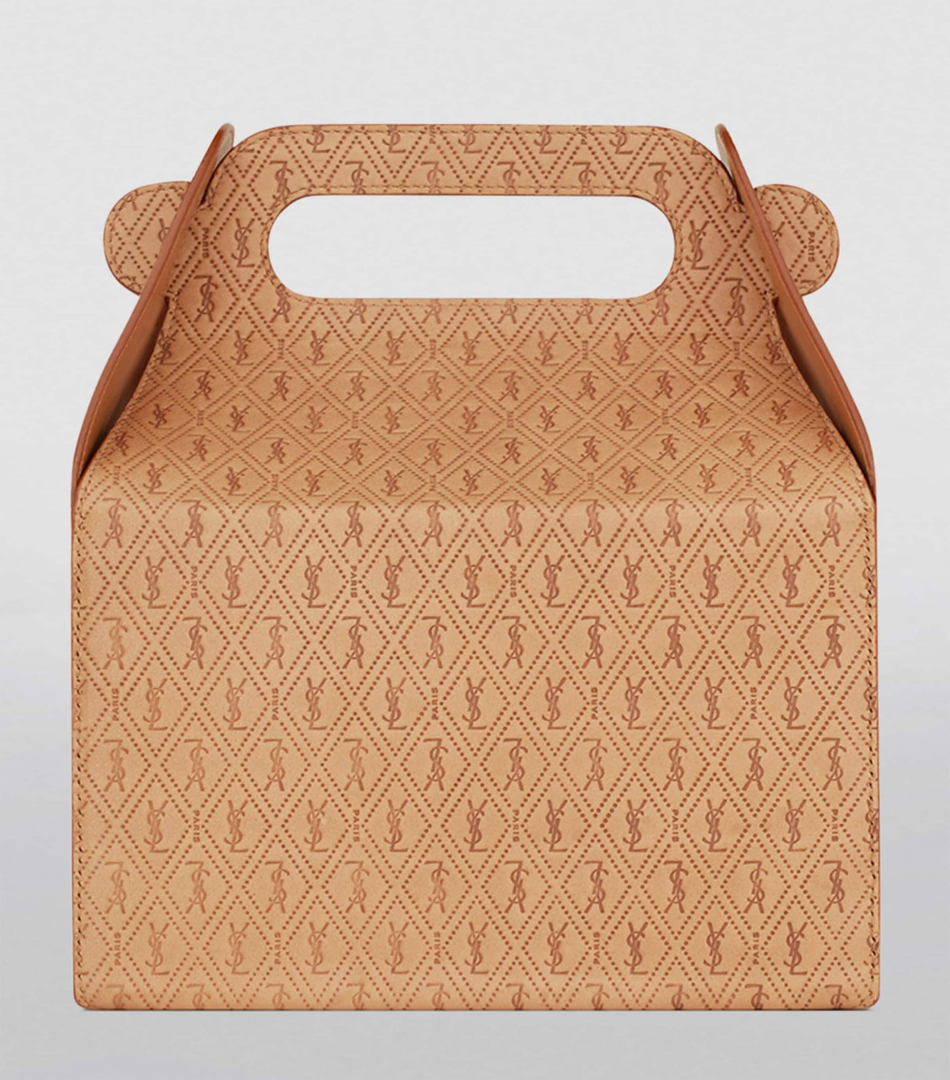 Saint Laurent Beige Embossed Take-Away Box Bag