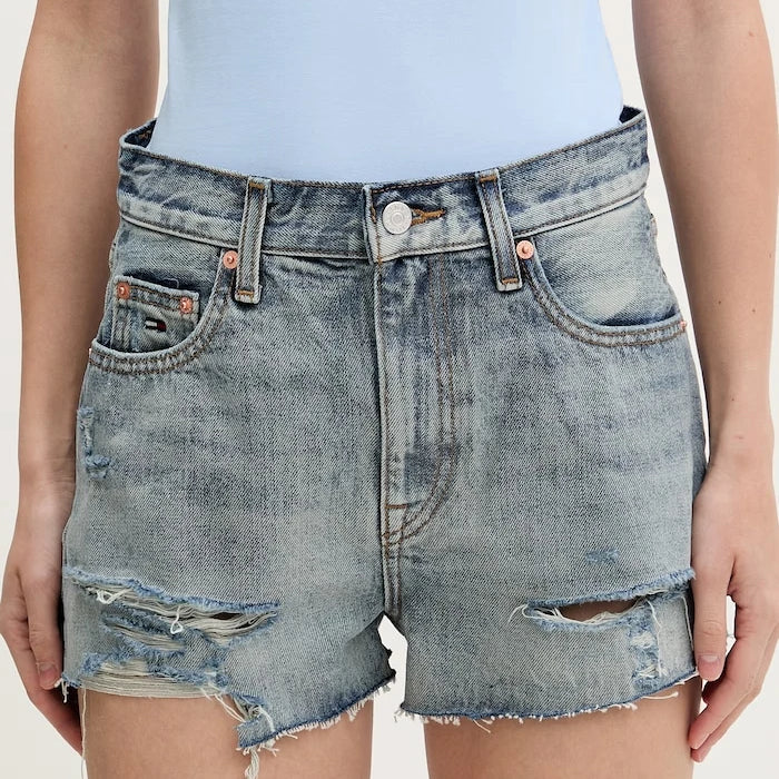 Tommy Jeans къс панталон дамски от деним