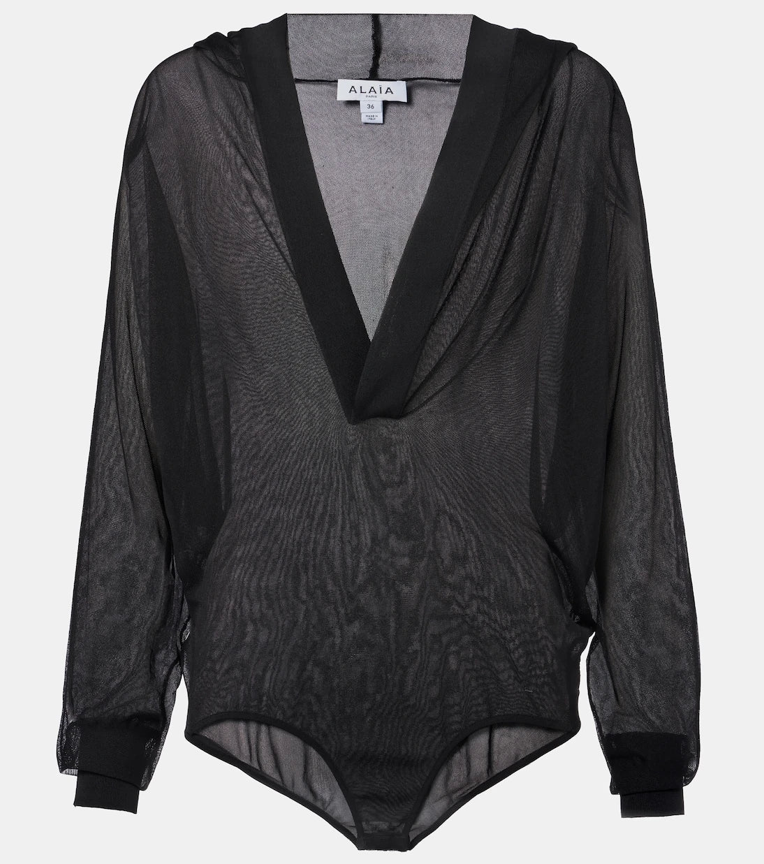 Alaïa - Sheer hooded bodysuit