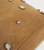 Suede Embellished Loop Shoulder Bag