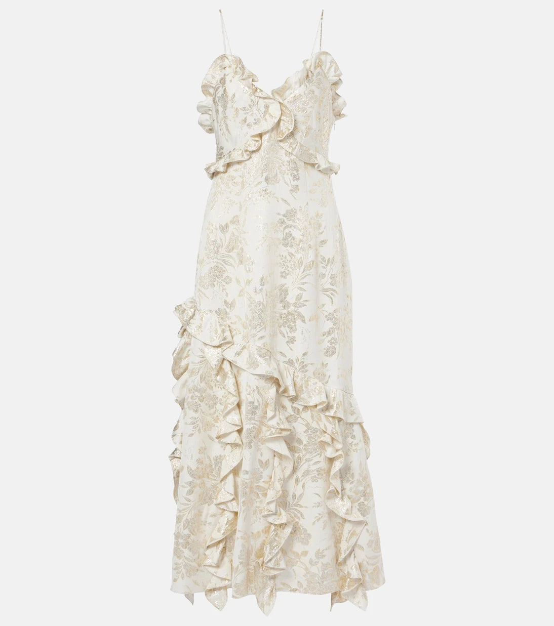 Markarian - Calandra ruffled floral jacquard midi dress