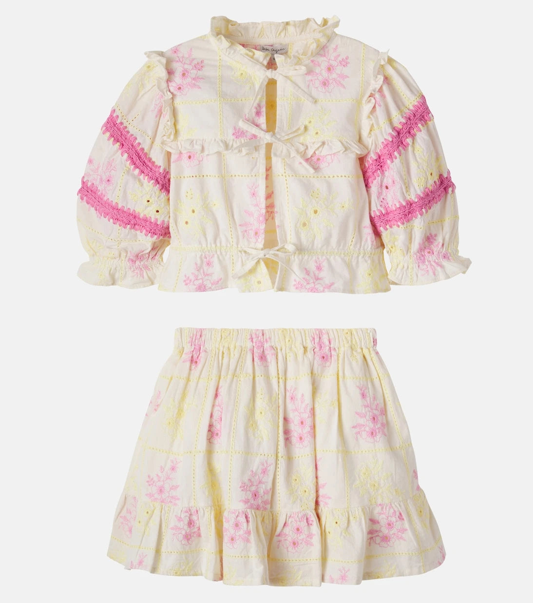Bebe Organic - Alba cotton blouse and skirt set