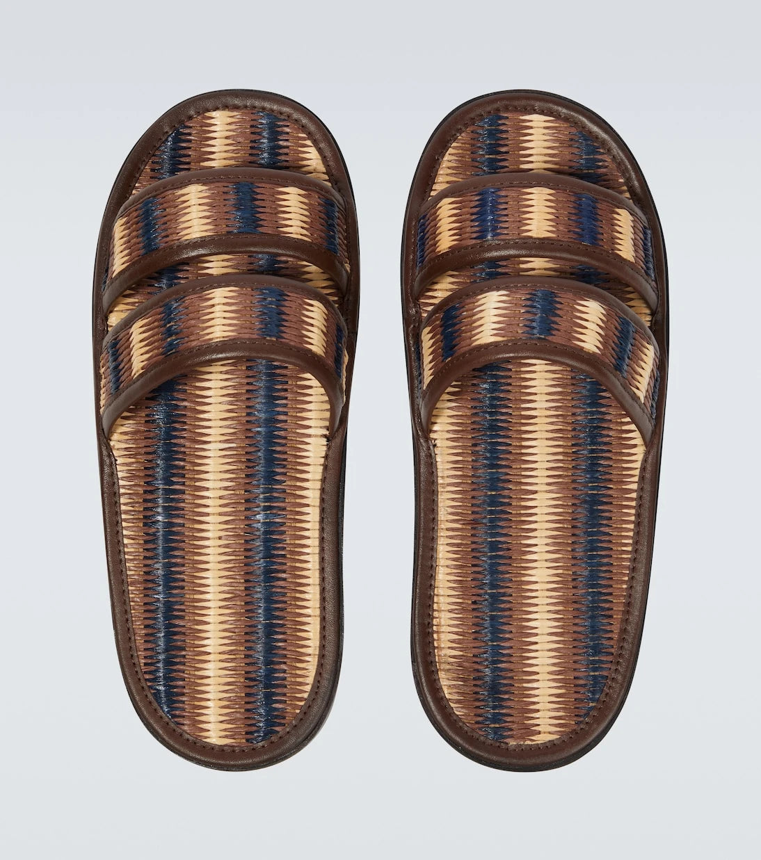 Bode - Duotone leather-trimmed slides