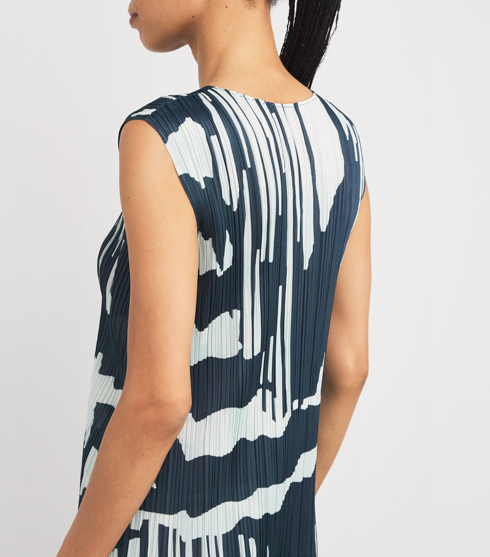 Pleated Refraction Midi Dress