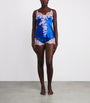 Marjolaine Blue Silk Lace-Trim Bénédicte Cami Top