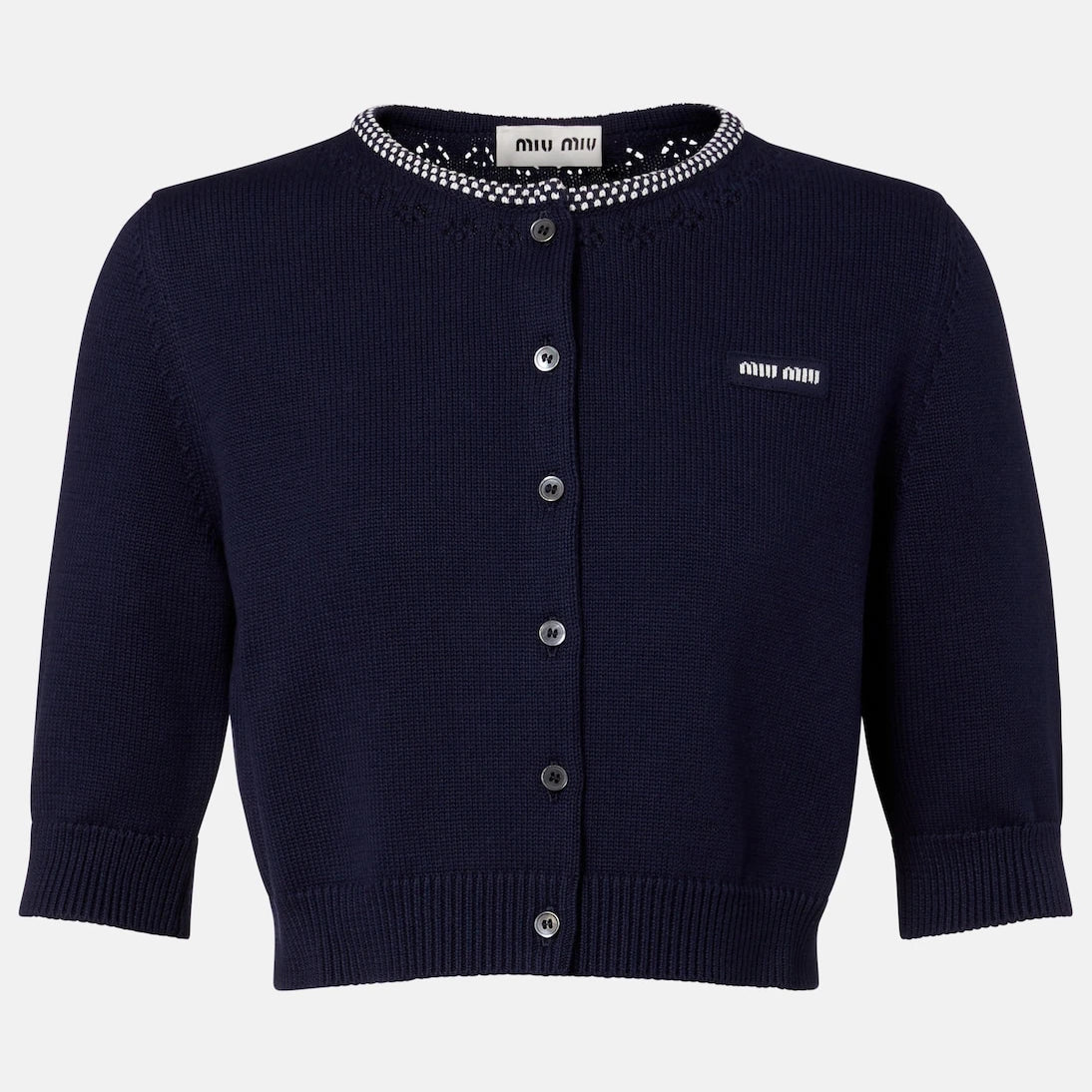 Miu Miu - Logo cropped cotton cardigan