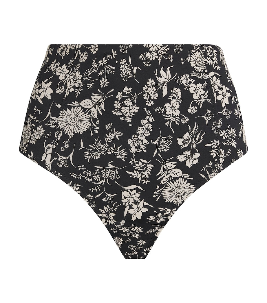 Ulla Johnson Black Floral Zahara Bikini Bottoms