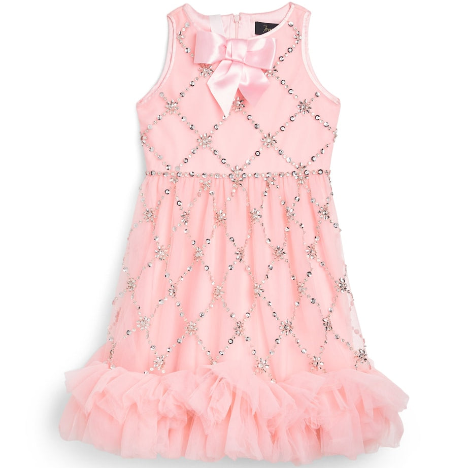 Jenny Packham Kids Pink Tulle Rhinestone-Detail Sweetness Dress (6-12 Years)