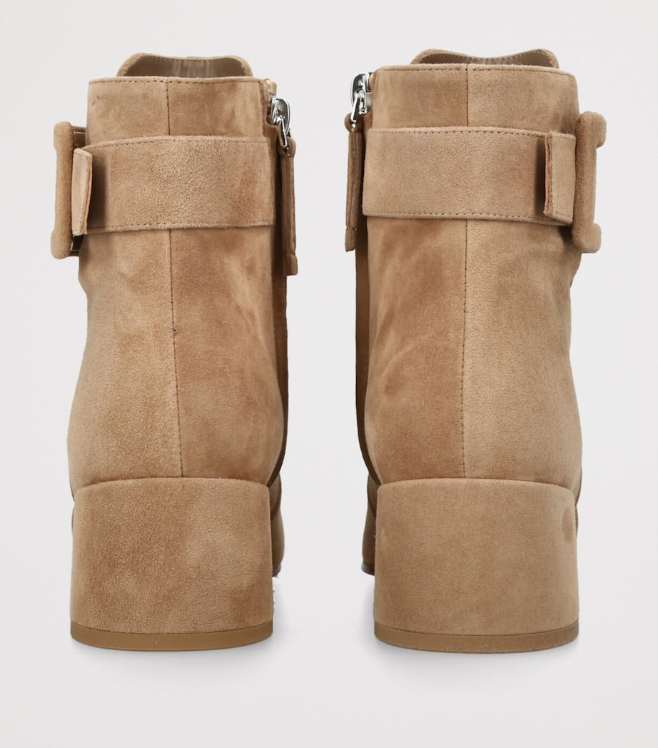 Beige Suede Très Vivier Ankle Boots 45