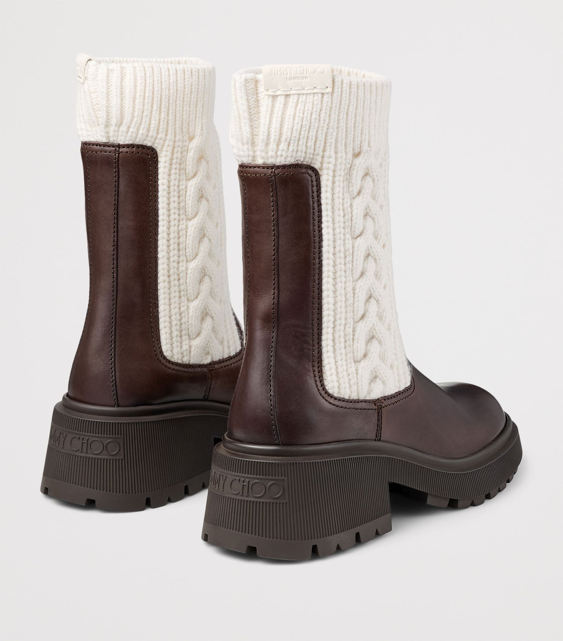 Tamia 70 Leather and Knit Boots