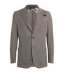Brioni Grey Silk-Wool Single-Breasted Blazer