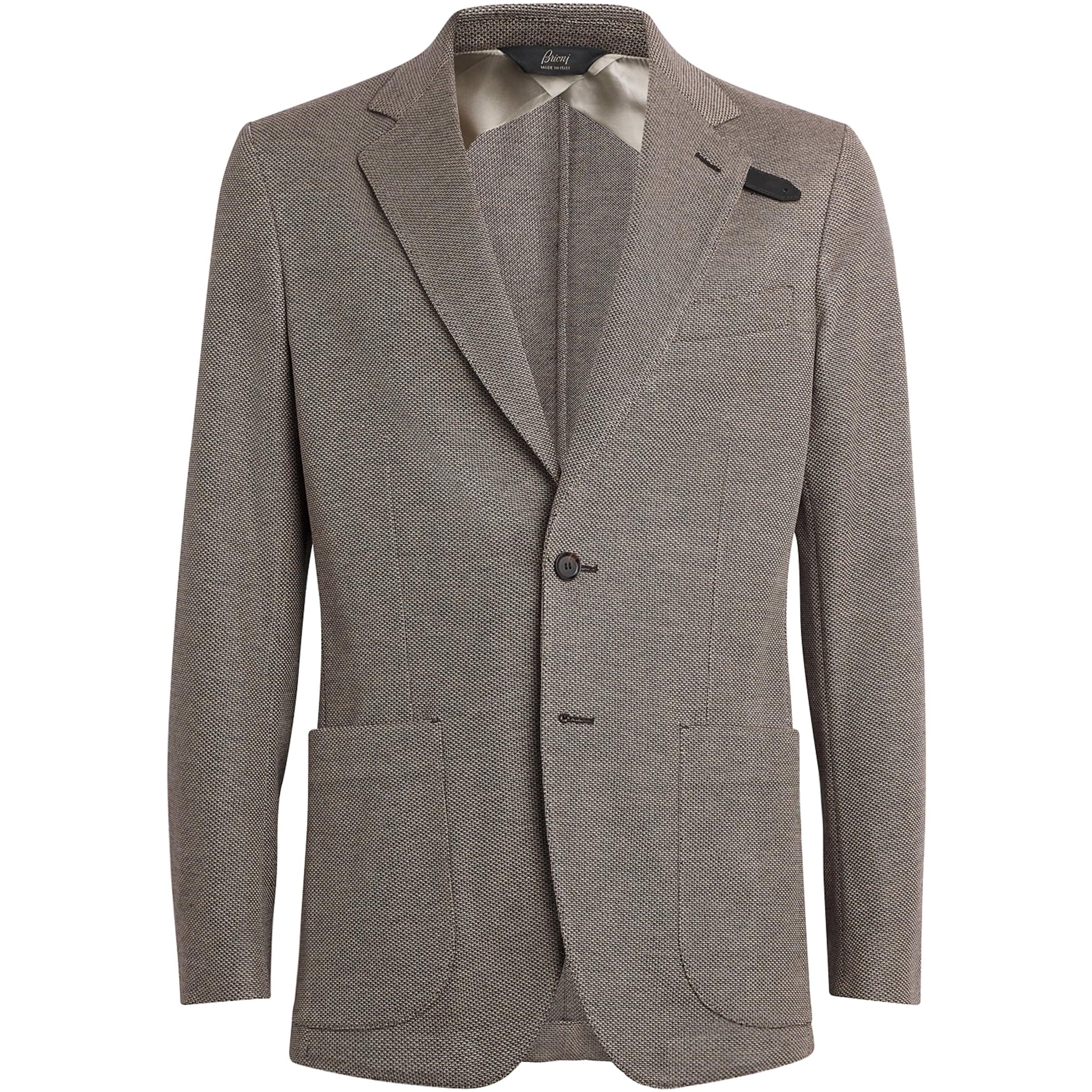 Brioni Grey Silk-Wool Single-Breasted Blazer