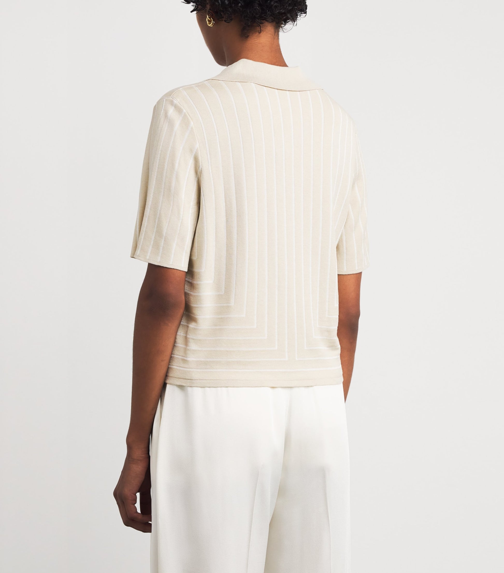 Multi Silk-Cotton-Blend Geometric Jacquard Polo Shirt