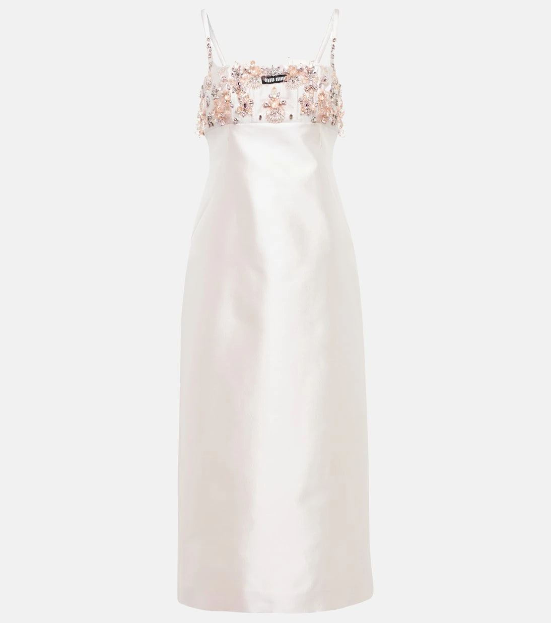 Miu Miu - Embellished silk and wool midi dress