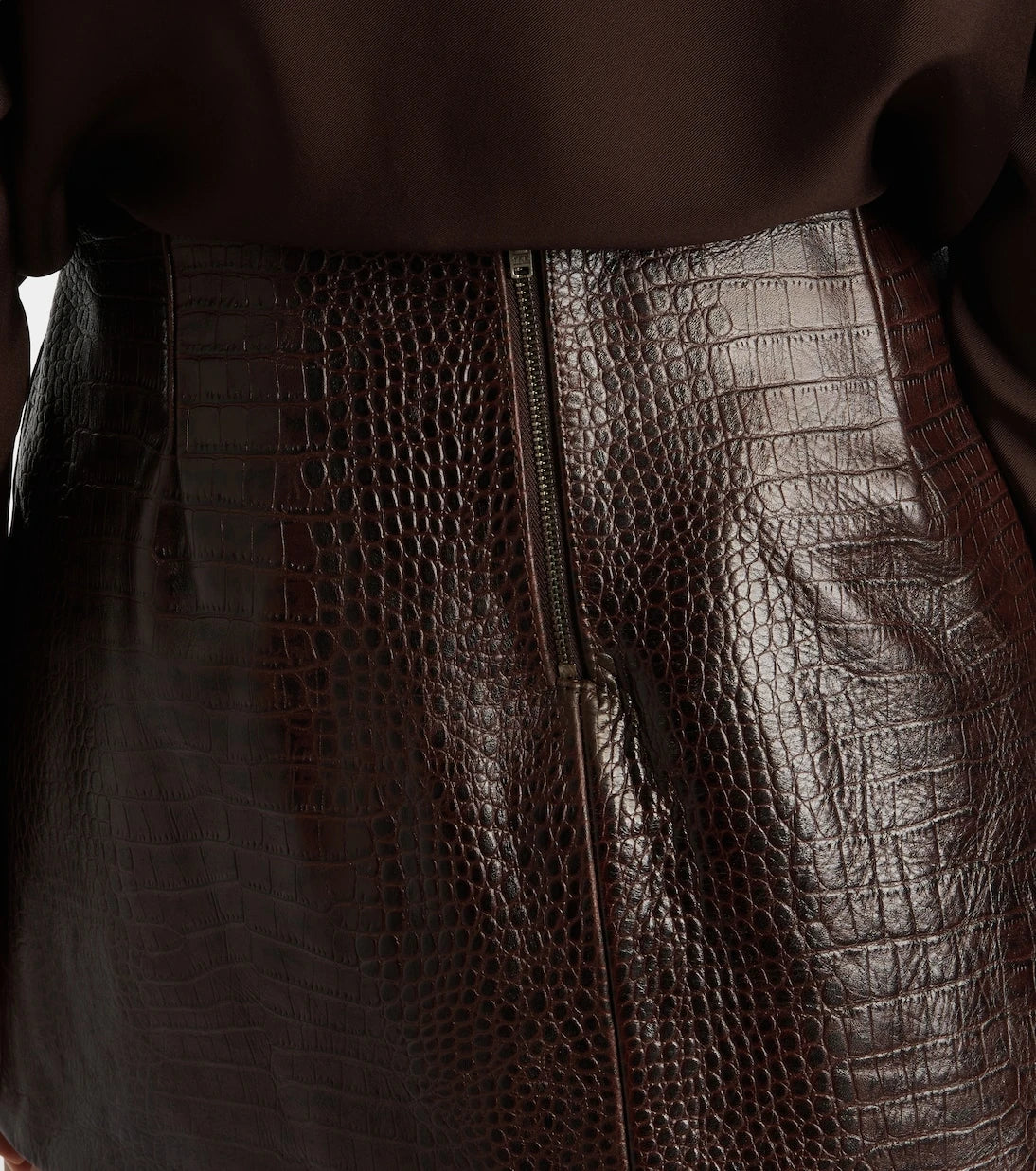 The Frankie Shop - Rory croc-effect leather miniskirt