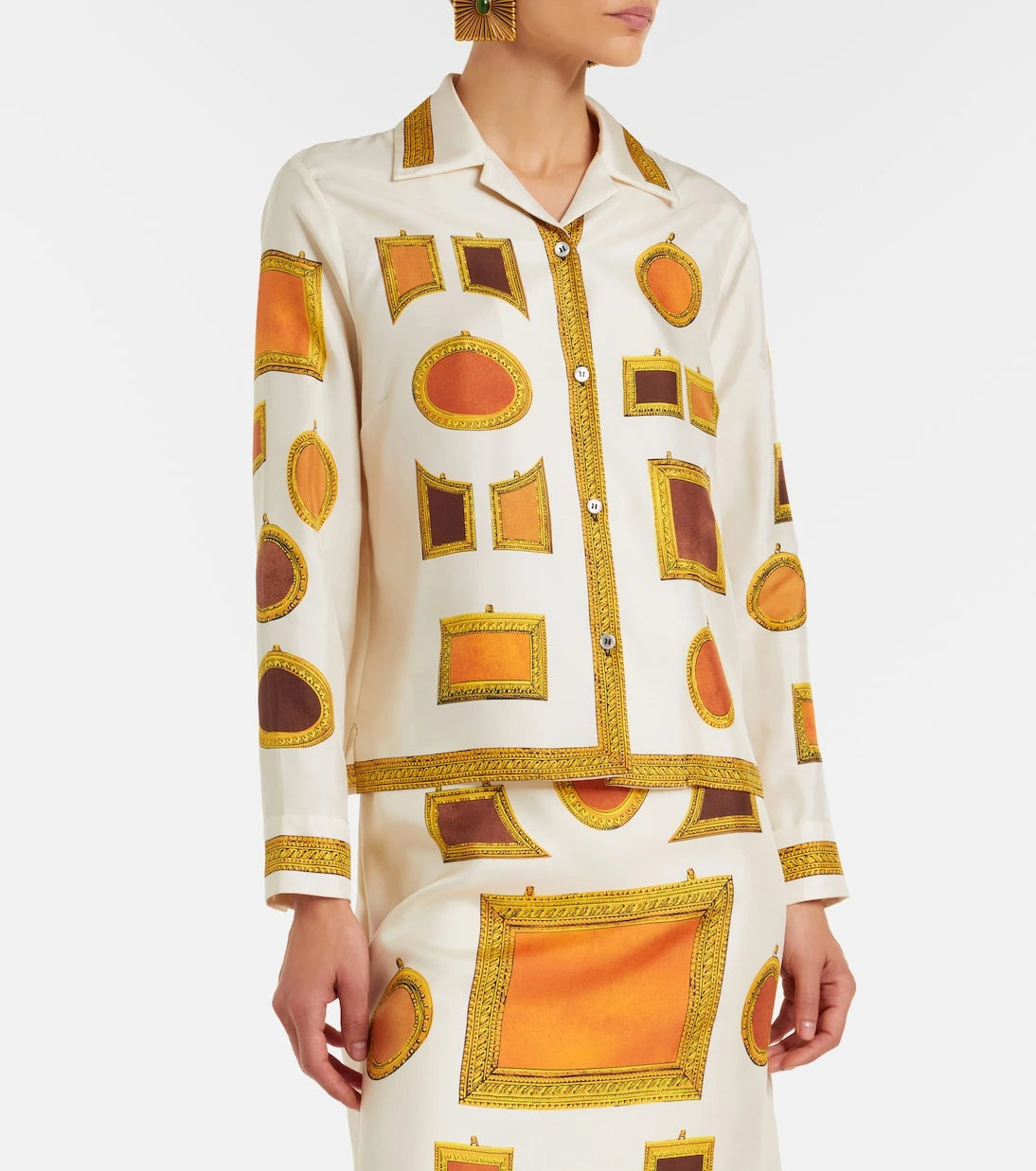 Versace - Printed silk twill shirt